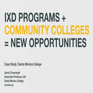 IxD Programs + Community Colleges = New Opportunities