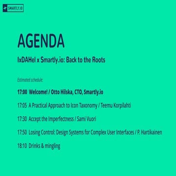 IxDA Helsinki meet-up at Smartly.io, Thu, 25th August 2016