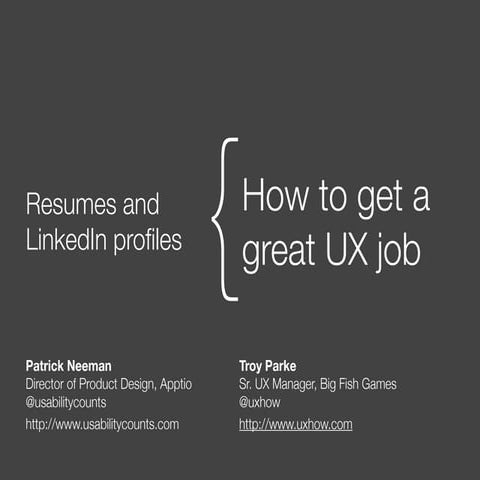 IXDA Vancouver - How to get a great UX job