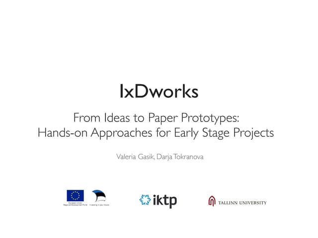 IxD Works Miniworkshop: Introduction