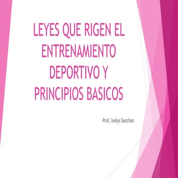 Leyes que rigen el entrenamiento deportivo y principios básicos 