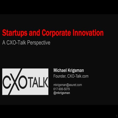 Startups and Corporate Innovation