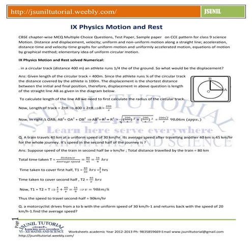 Ix physics motion_and_rest_solved_numerical