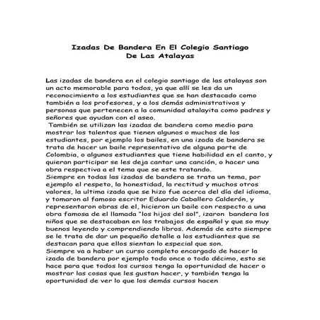 Izadas de bandera en el colegio santiago