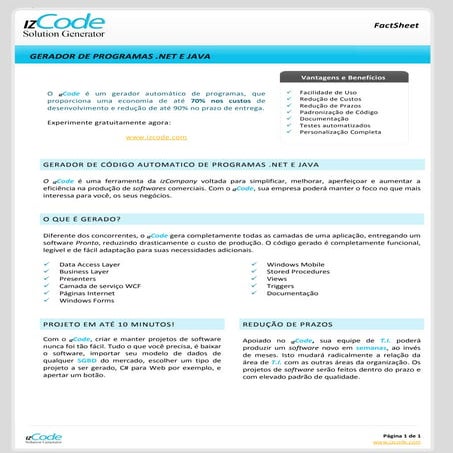 IzCode   FactSheet