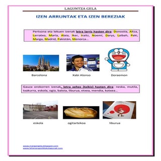 Izen arruntak bereziak