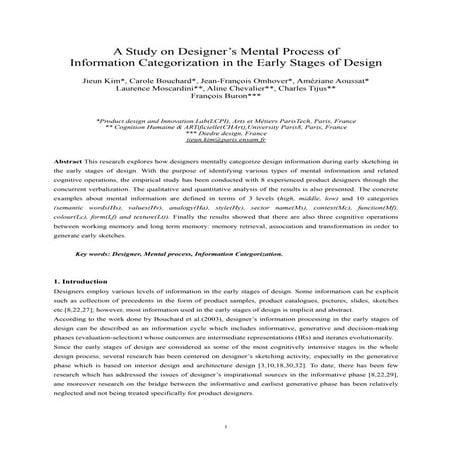 J.kim c.bouchard other:a study on designers mental process of  information ca...