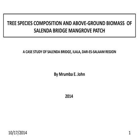 Tree species composition and above ground tree biomass estimation | PPTX