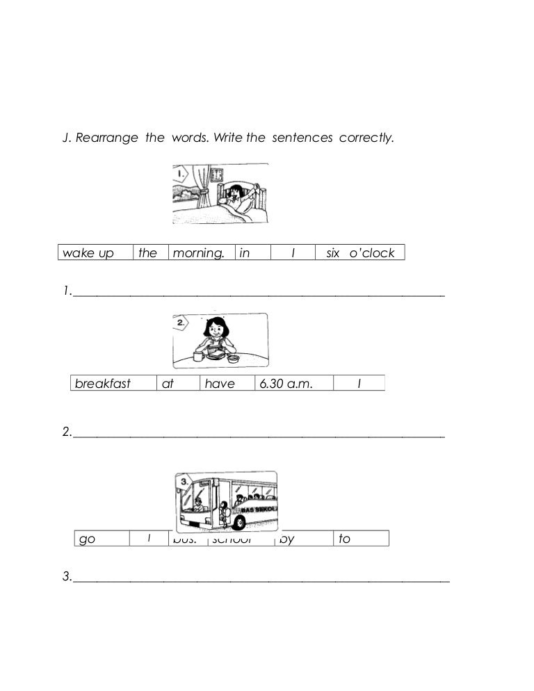 mockinbirdhillcottage rearrange sentences year 1