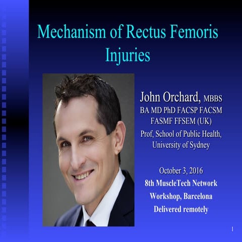 John Orchard: Mechanism of Rectus Femoris Injuries - PRP