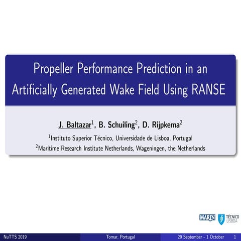 Propeller Performance Prediction in an Artificially Generated Wake Field Usin...