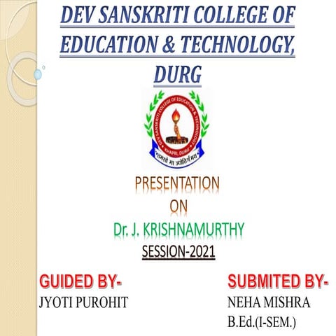 J.krishnamurthy - child centered education