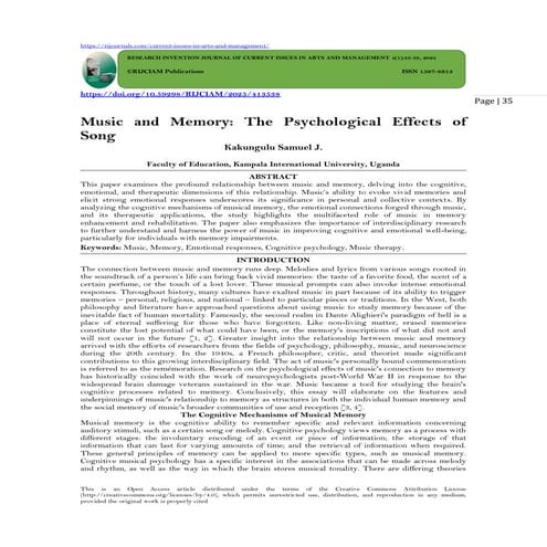 Music and Memory: The Psychological Effects of  Song (www.kiu.ac.ug)