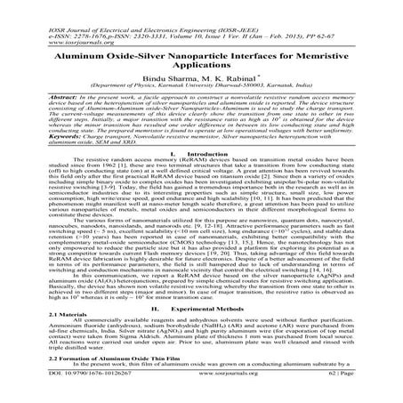 Aluminum Oxide-Silver Nanoparticle Interfaces for Memristive Applications