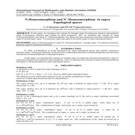 International Journal of Mathematics and Statistics Invention (IJMSI)