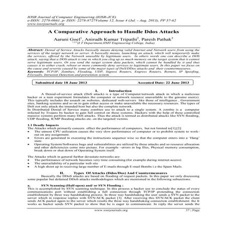 A Comparative Approach to Handle Ddos Attacks