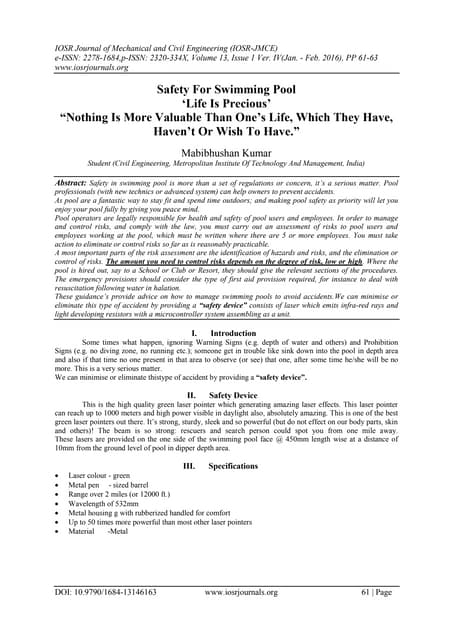 Automated Drowning Detection and Security in Swimming Pool | PDF