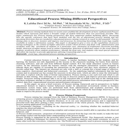 Educational Process Mining-Different Perspectives