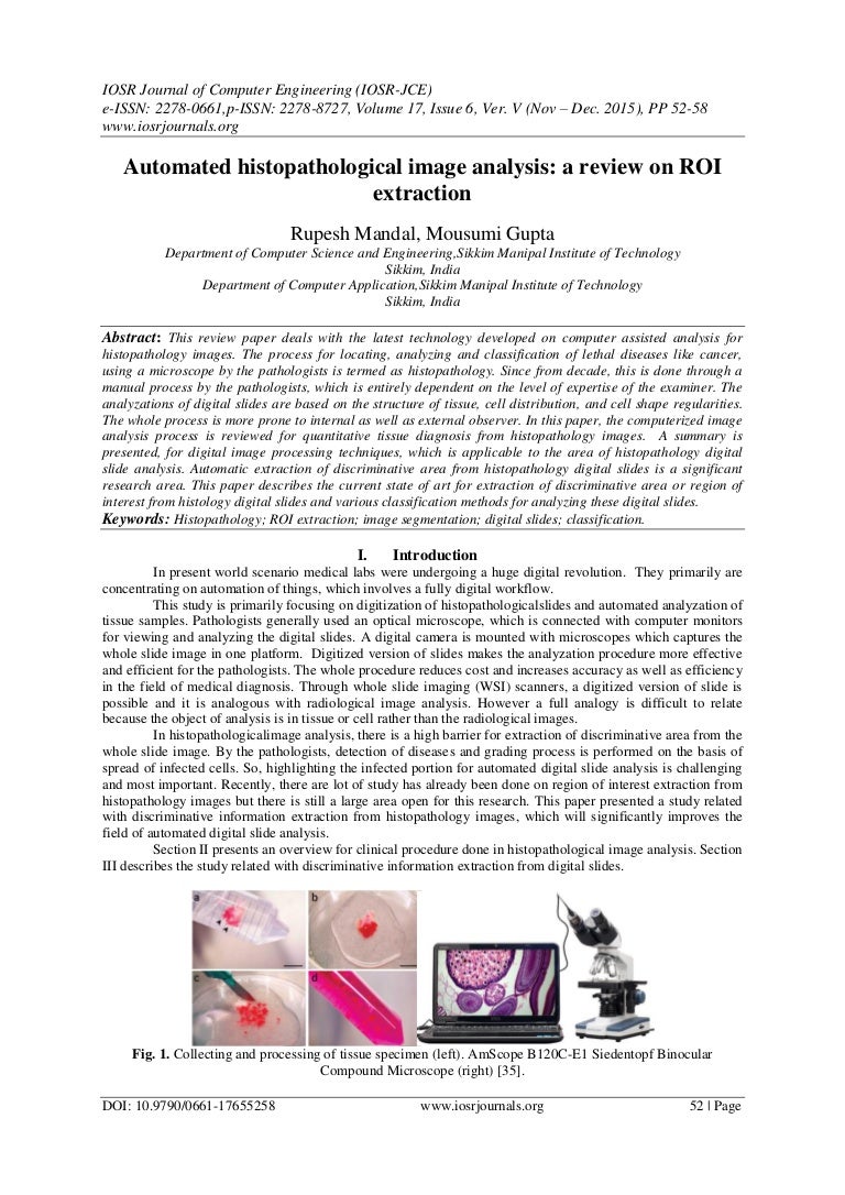 Automated Histopathological Image Analysis A Review On Roi Extraction