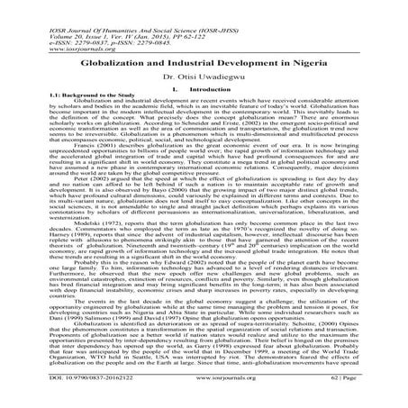 Globalization and Industrial Development in Nigeria