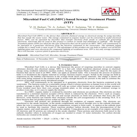 Microbial Fuel Cells: Sustainable Wastewater Treatment and Electricity ...
