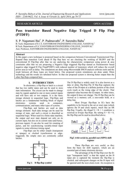 Implementation of D Flip Flop using CMOS Technology | PDF