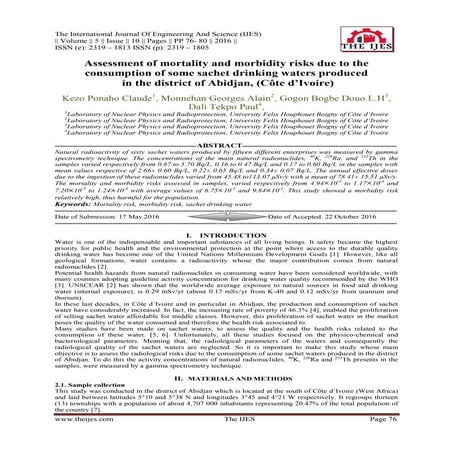 Assessment of mortality and morbidity risks due to the consumption of some sa...