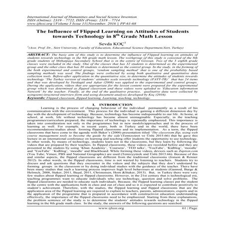 The Influence of Flipped Learning on Attitudes of Students towards Technology...