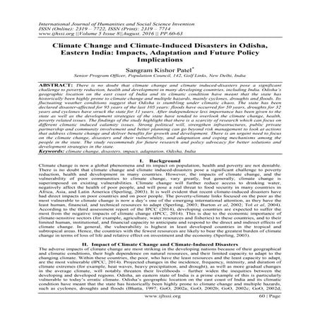 Climate Change and Climate-Induced Disasters in Odisha, Eastern India: Impact...