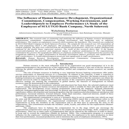 The Influence of Human Resource Development, Organizational Commitment, Compe...