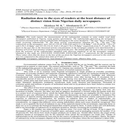 Radiation dose to the eyes of readers at the least distance of distinct visio...