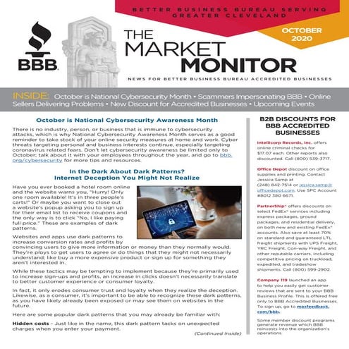 BBB Market Monitor: October 2020