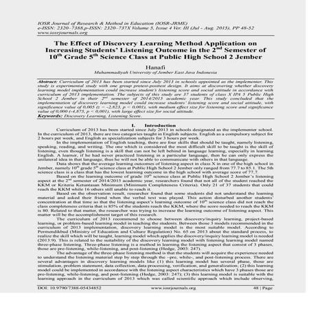 The Influence of Biology Learning Using Concept Attainment Model on ...