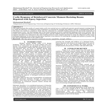 Cyclic Response of Reinforced Concrete Moment Resisting Beams Repaired with E...