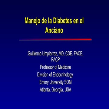 Manejo de la diabetes en el anciano