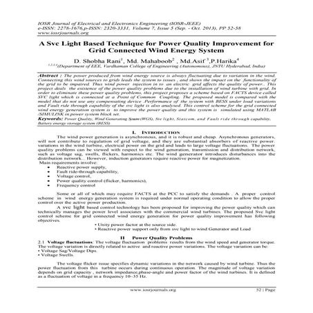 A Svc Light Based Technique for Power Quality Improvement for Grid Connected ...