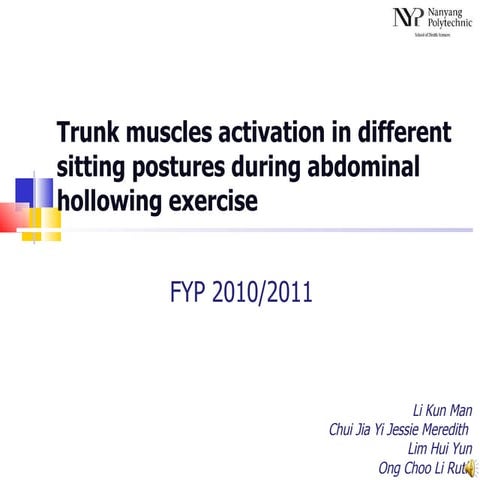 Trunk muscles activation in different sitting postures during abdominal hollowing exercise
