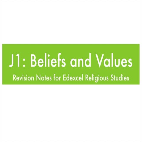 Edexcel GCSE Religious Studies J1 Revision
