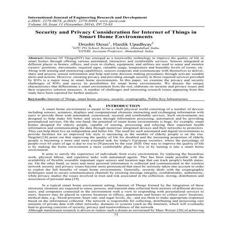 Security and Privacy Consideration for Internet of Things in Smart Home ...