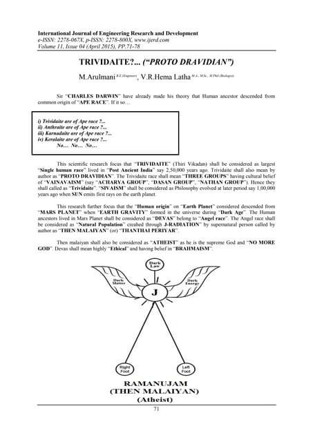 TRIVIDAITE?... (“PROTO DRAVIDIAN”)