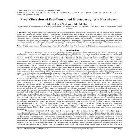 Free Vibration of Pre-Tensioned Electromagnetic Nanobeams