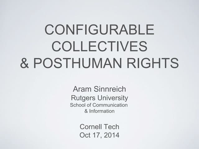 Configurable Collectives & Posthuman Rights