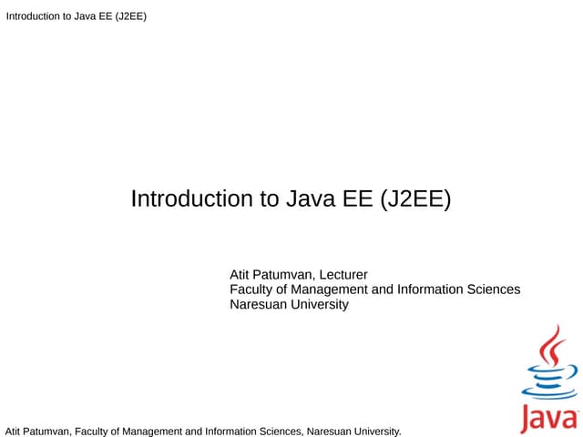 Introduction to Java EE (J2EE)