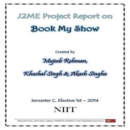 J2ME Application on Book My Show