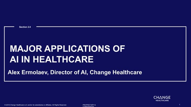 Alex Ermolaev at AI Frontiers : Major Applications of AI in Healthcare