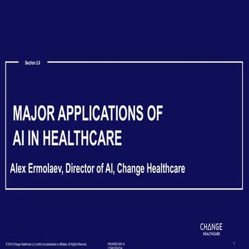 Alex Ermolaev at AI Frontiers : Major Applications of AI in Healthcare