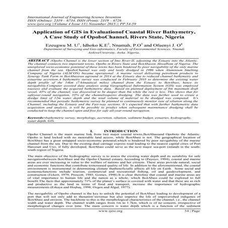 Application of GIS in Evaluationof Coastal River Bathymetry, A Case Study of ...