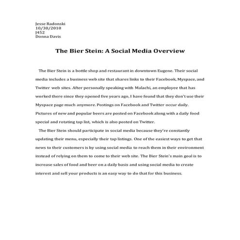 J452 social media overview