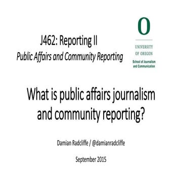 J462 Reporting II intro