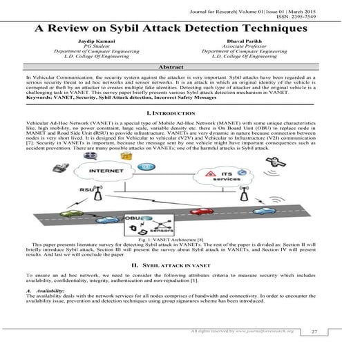 A REVIEW ON SYBIL ATTACK DETECTION TECHNIQUES
